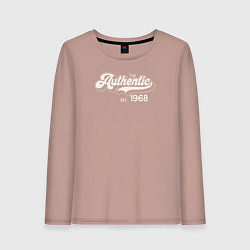 Лонгслив хлопковый женский Authentic 1968, цвет: пыльно-розовый