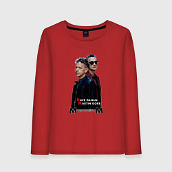Лонгслив хлопковый женский Depeche Mode - Dave and Martin Memento Mori, цвет: красный