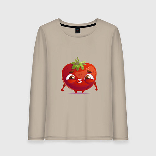 Женский лонгслив Милая помидорка / Миндальный – фото 1