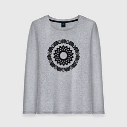 Лонгслив хлопковый женский Руки в змеином кругу, цвет: меланж