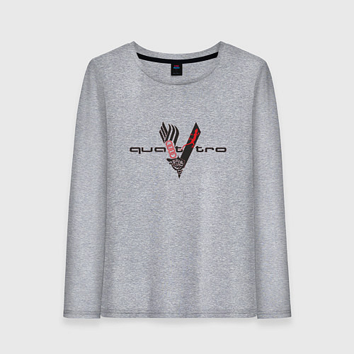 Женский лонгслив Audi quattro logo / Меланж – фото 1