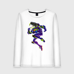 Лонгслив хлопковый женский Био-робот евангелион 01, цвет: белый