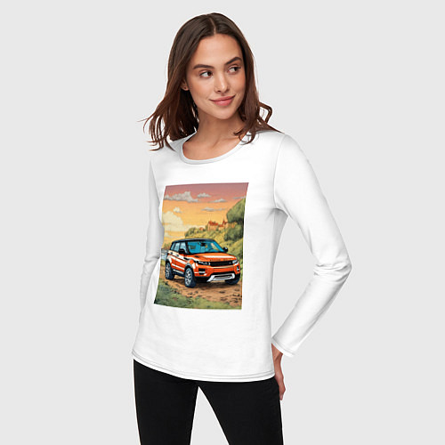 Женский лонгслив Land rover evoque / Белый – фото 3