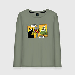 Женский лонгслив Кот против елки