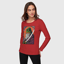 Лонгслив хлопковый женский Pepe samurai, цвет: красный — фото 2