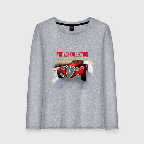 Женский лонгслив Винтажный автомобиль / Меланж – фото 1