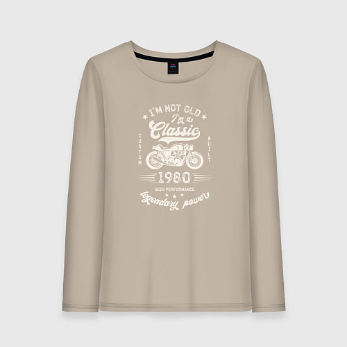 Женский лонгслив Классика 1980 / Миндальный – фото 1
