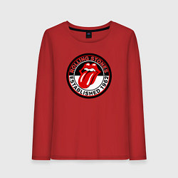 Лонгслив хлопковый женский Rolling Stones established 1962, цвет: красный