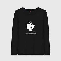 Лонгслив хлопковый женский Jim Morrison black white minimalism, цвет: черный