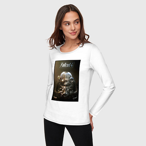 Женский лонгслив Fallout armour poster / Белый – фото 3