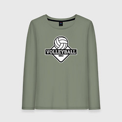 Лонгслив хлопковый женский Volleyball club, цвет: авокадо