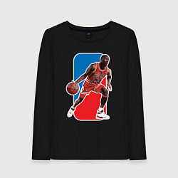 Лонгслив хлопковый женский Jordan play, цвет: черный