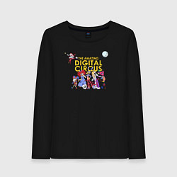 Лонгслив хлопковый женский The Amazing Digital Circus, цвет: черный