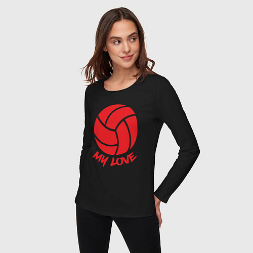 Женский лонгслив Volleyball my love / Черный – фото 3
