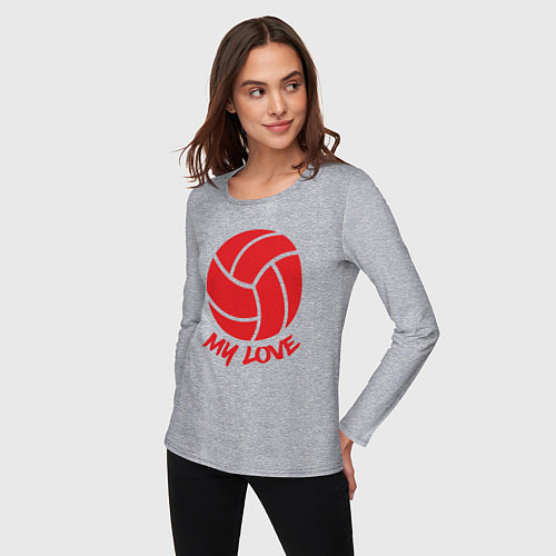 Женский лонгслив Volleyball my love / Меланж – фото 3