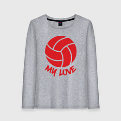 Лонгслив хлопковый женский Volleyball my love, цвет: меланж