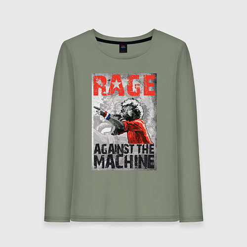 Женский лонгслив RATM - curly vocalist / Авокадо – фото 1