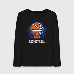 Лонгслив хлопковый женский Style basketball, цвет: черный