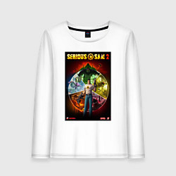 Лонгслив хлопковый женский Serious Sam 2 - all bosses, цвет: белый