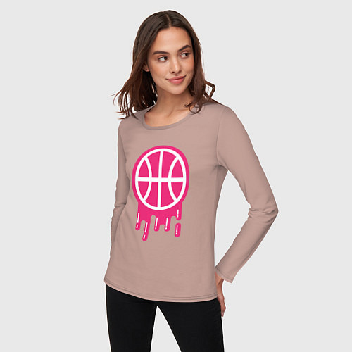 Женский лонгслив Pink basketball / Пыльно-розовый – фото 3