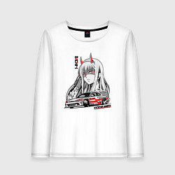 Лонгслив хлопковый женский Nissan Silvia S15 Drift Zero Two, цвет: белый