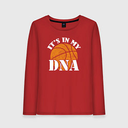Лонгслив хлопковый женский ДНК баскетбола, цвет: красный