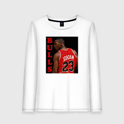 Лонгслив хлопковый женский Bulls Jordan, цвет: белый