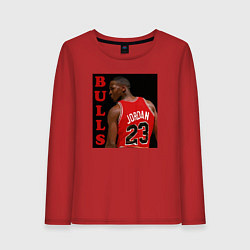 Лонгслив хлопковый женский Bulls Jordan, цвет: красный