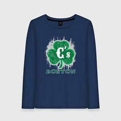 Лонгслив хлопковый женский Boston Celtics style, цвет: тёмно-синий