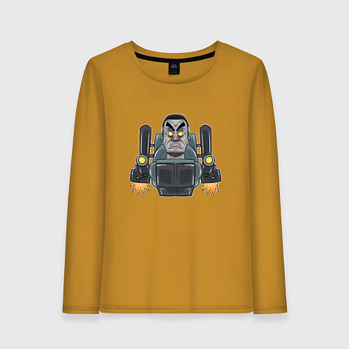 Женский лонгслив G-Man skibidi toilet / Горчичный – фото 1