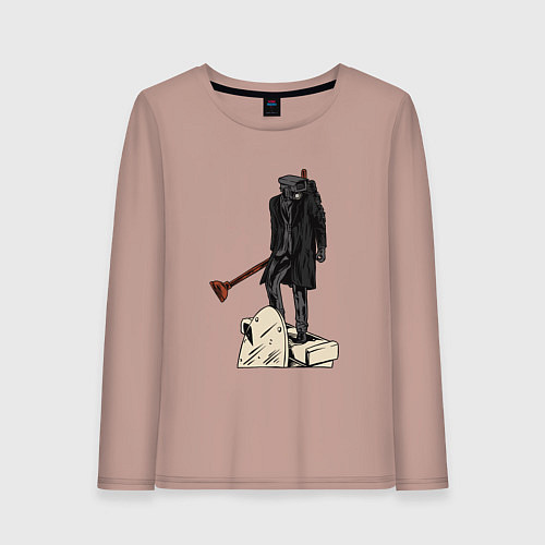 Женский лонгслив Камерамен победил скибиди туалет / Пыльно-розовый – фото 1