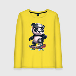Женский лонгслив Cool panda on a skateboard - extreme