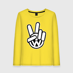 Лонгслив хлопковый женский Volkswagen peace, цвет: желтый