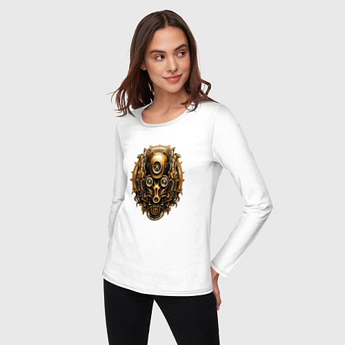 Женский лонгслив Стимпанк маска / Белый – фото 3