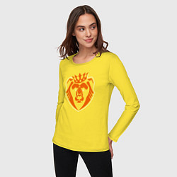Лонгслив хлопковый женский Царь медведь, цвет: желтый — фото 2