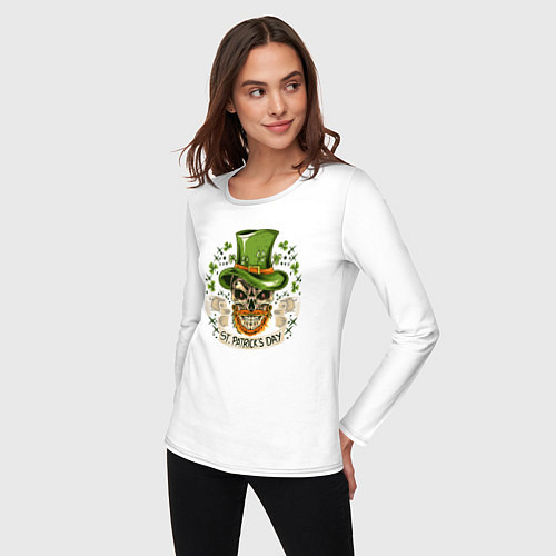 Женский лонгслив St Patrick day / Белый – фото 3