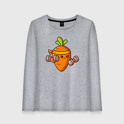 Женский лонгслив Морковь на спорте / Меланж – фото 1