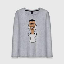 Лонгслив хлопковый женский Skibidi Toilet mad, цвет: меланж
