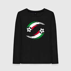Лонгслив хлопковый женский Итальянские мячи, цвет: черный