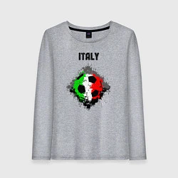 Лонгслив хлопковый женский Команда Италии, цвет: меланж