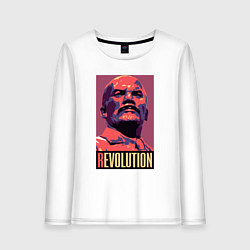 Лонгслив хлопковый женский Lenin revolution, цвет: белый