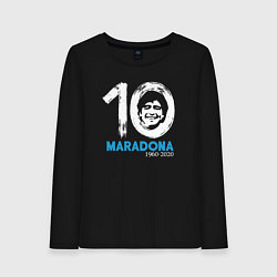 Лонгслив хлопковый женский Maradona 10, цвет: черный