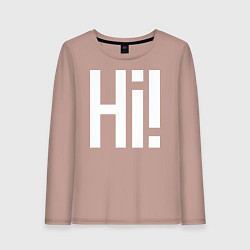 Лонгслив хлопковый женский Hi, цвет: пыльно-розовый
