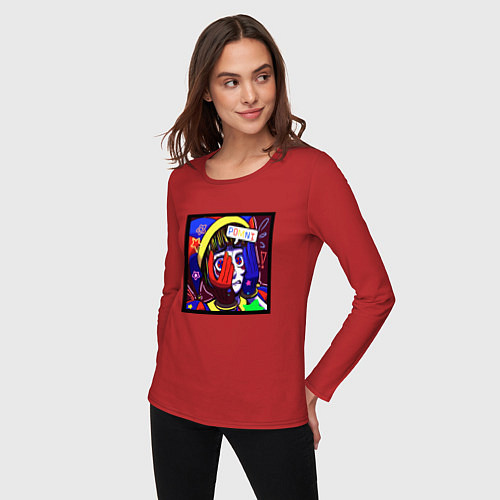 Женский лонгслив Лицо Помни / Красный – фото 3