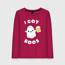 Лонгслив хлопковый женский I got boos, цвет: маджента