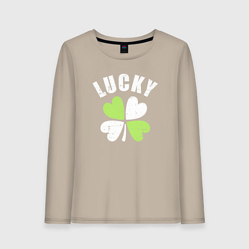 Женский лонгслив Lucky day / Миндальный – фото 1