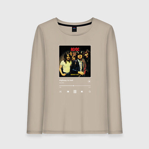 Женский лонгслив Highway to hell - AC DC / Миндальный – фото 1