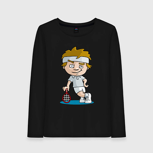 Женский лонгслив Теннисист / Черный – фото 1