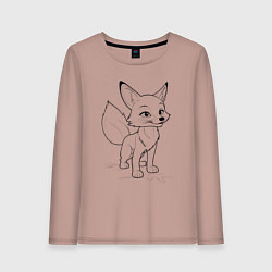 Лонгслив хлопковый женский Добрый лисенок, цвет: пыльно-розовый