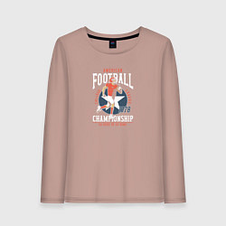 Лонгслив хлопковый женский Американский футбол, цвет: пыльно-розовый